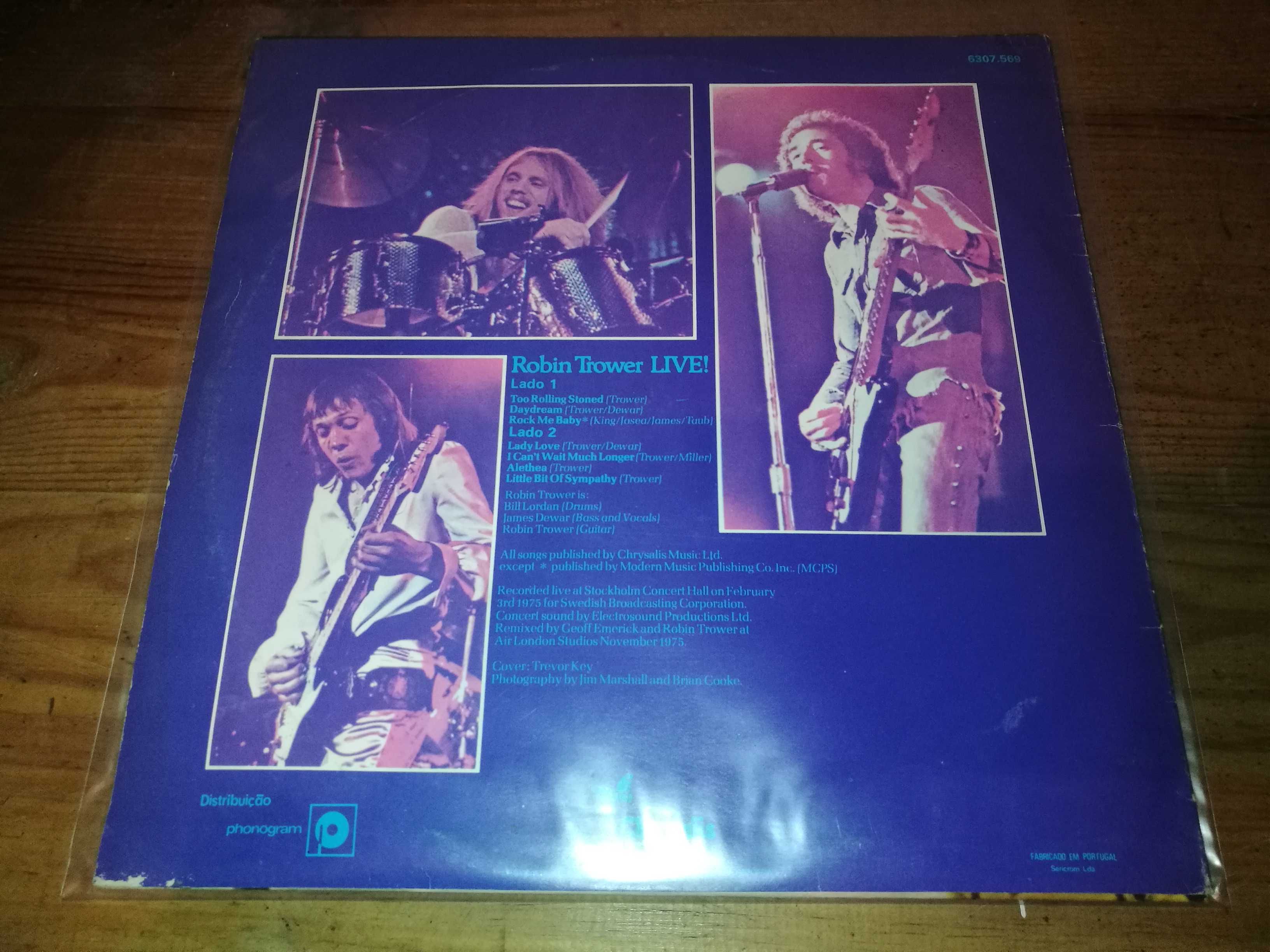 ROBIN TROWER - Live! (Ed Portuguesa - 1975) LP