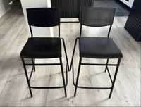 Hokery, stolki barowe czarne IKEA stig komplet