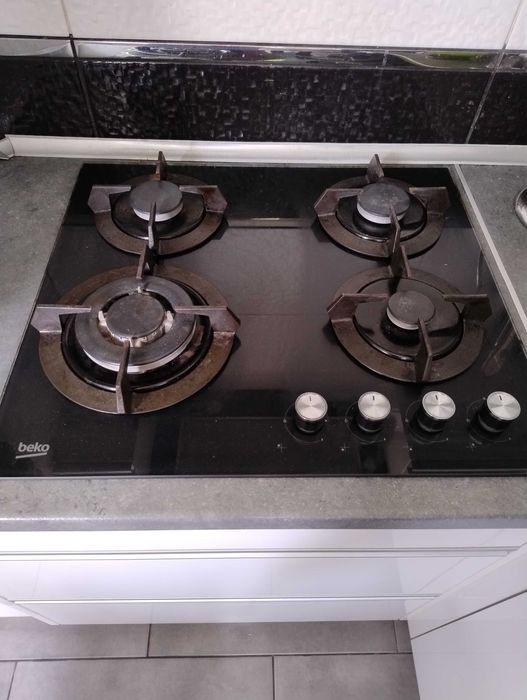 Płyta gazowa szklana czarna