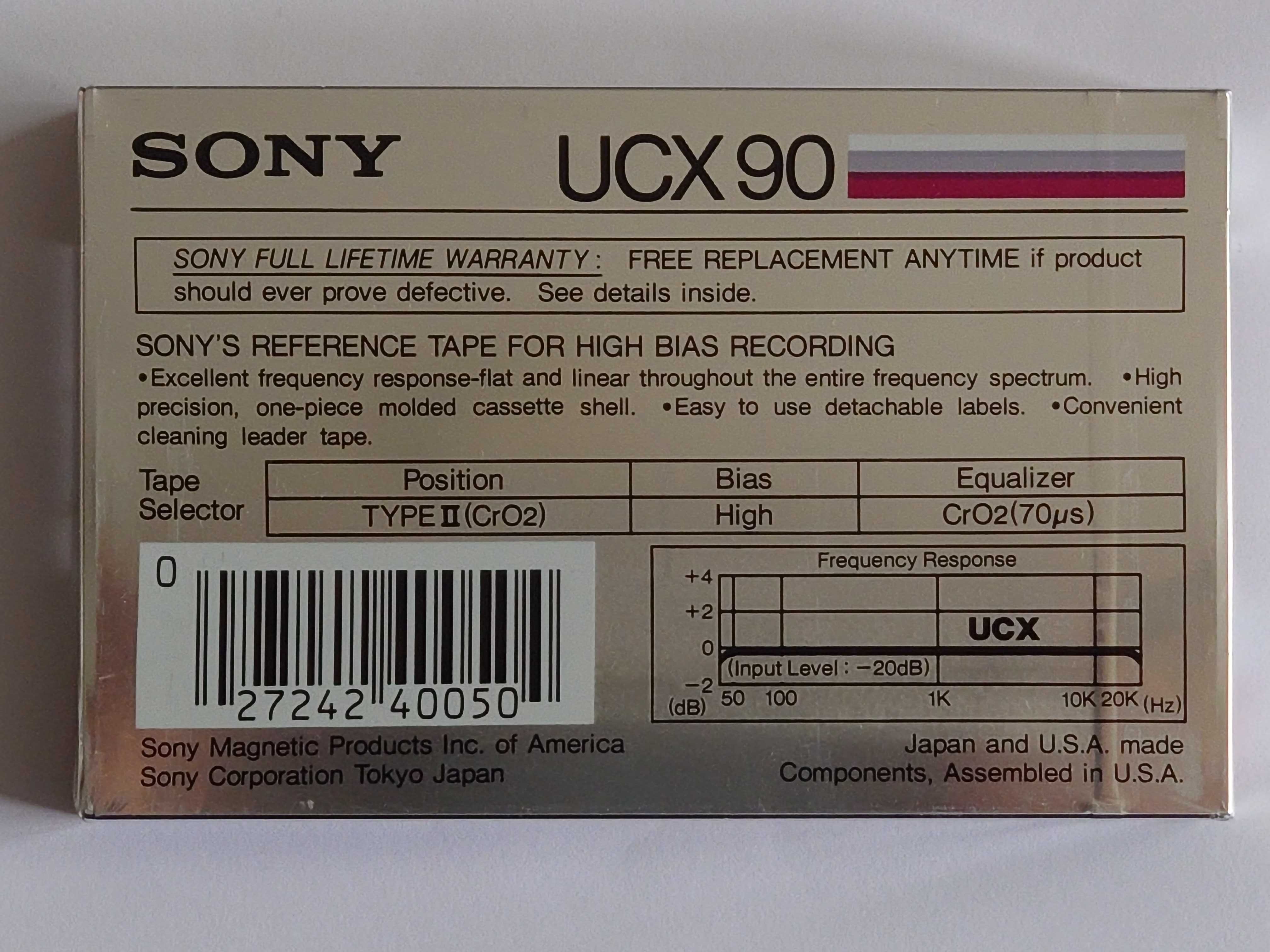 Sony UCX 90 model na rok 1985 rynek Amerykański
