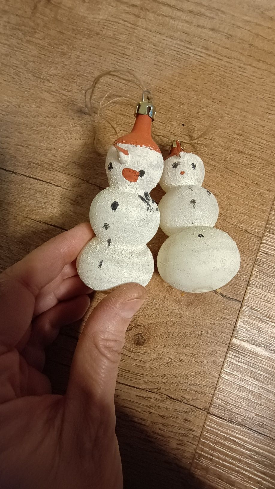 Bombki stare bałwanki 2sztuki