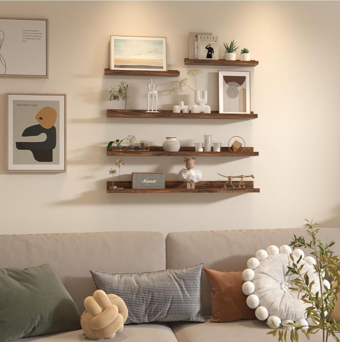 Giftgarden 5 Półek ściennych z drewna kompozytowego 90 cm brązowa