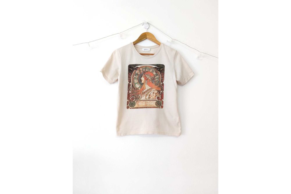 Damska bawełniana koszulka T-shirt Alfons Mucha