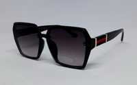 Gucci стильные женские очки от солнца черный глянец с градиентом
