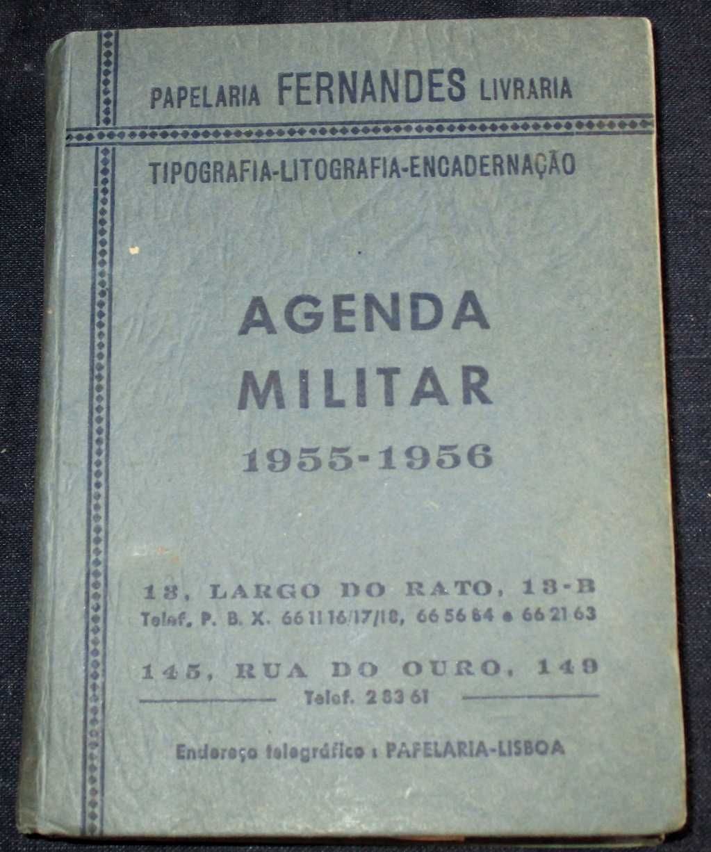 Livro Agenda Militar Papelaria Fernandes 1955