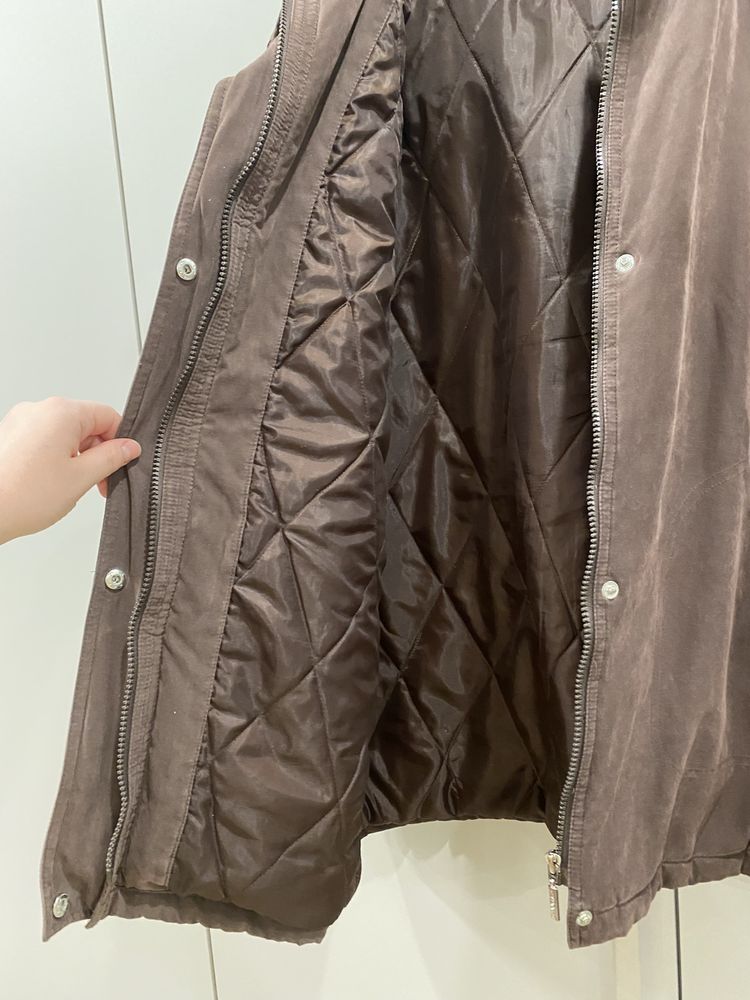 Куртка/парка б/у жіноча шоколадного кольору XL/XXL