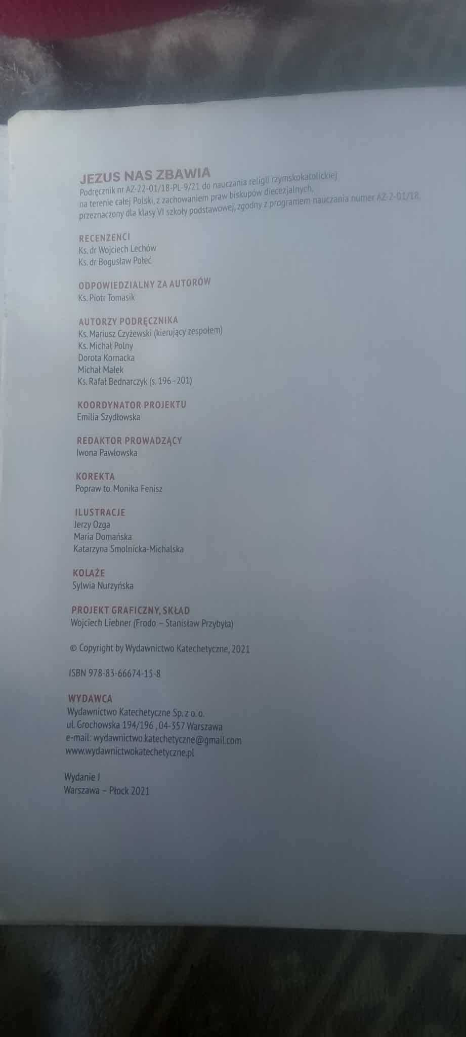 Podręcznik do religii do klasy 6 pt. "Jezus nas zbawia"