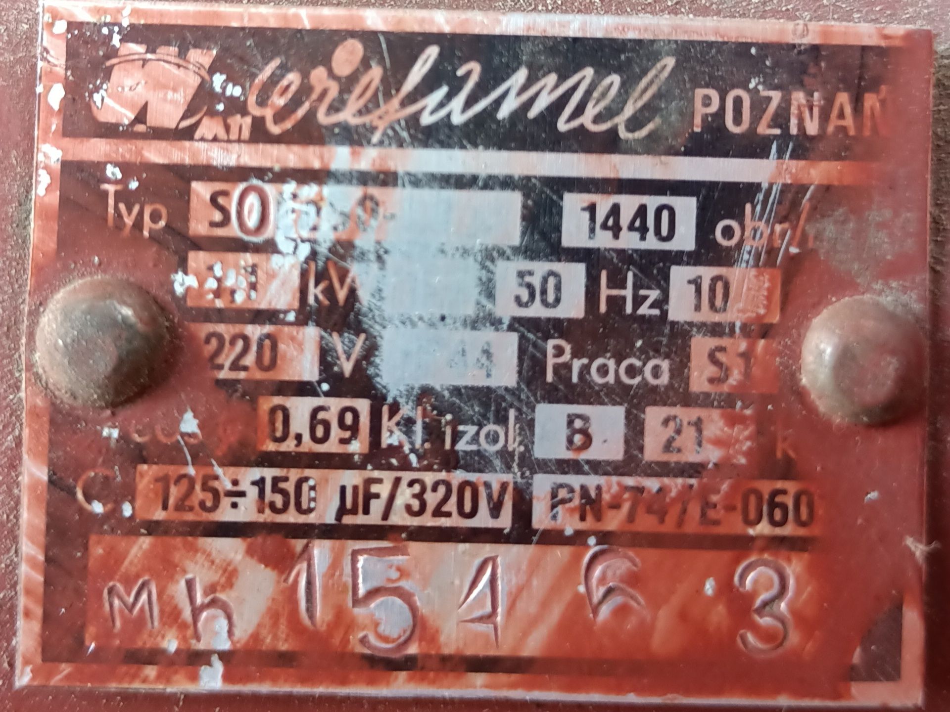 Silnik hydroforu erefamel  , 1,1 KW , 1440 obr/m, 50 Hz , 220V
