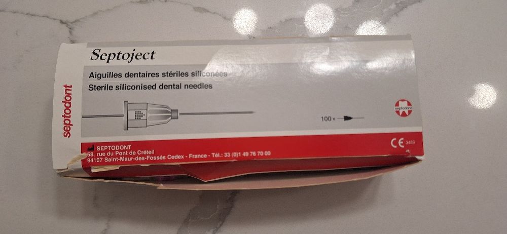 Sęptoject sterylne silikonowe igły stomatologiczne  30G 8mm 97 sztuk