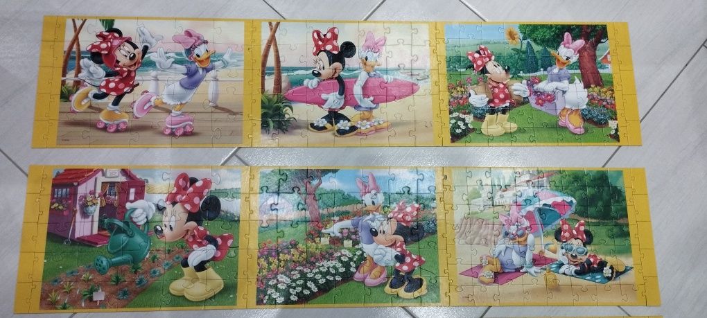 Puzzle Trefl 9w1 348 puzzle Myszka Miki kompletne w 100%, brak pudełka
