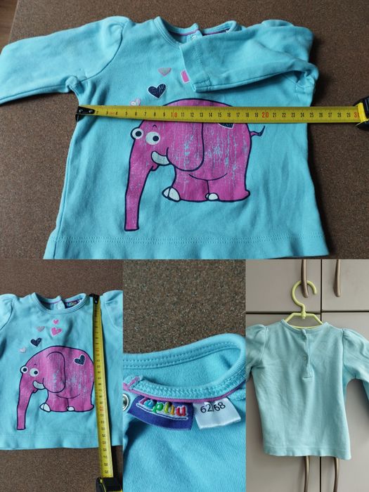 Пакет 6-9 місяців 62-68 Lupilu футболка колготи костюм реглан туніка