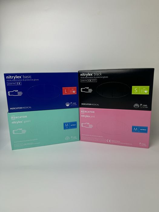 Перчатки нитриловые рукавички для рук Nitrylex Basic Classic, Mercator