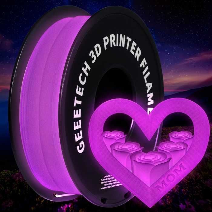 пластик для 3D принтера Geeetech Luminous Rose red PLA 1kg, светящийся
