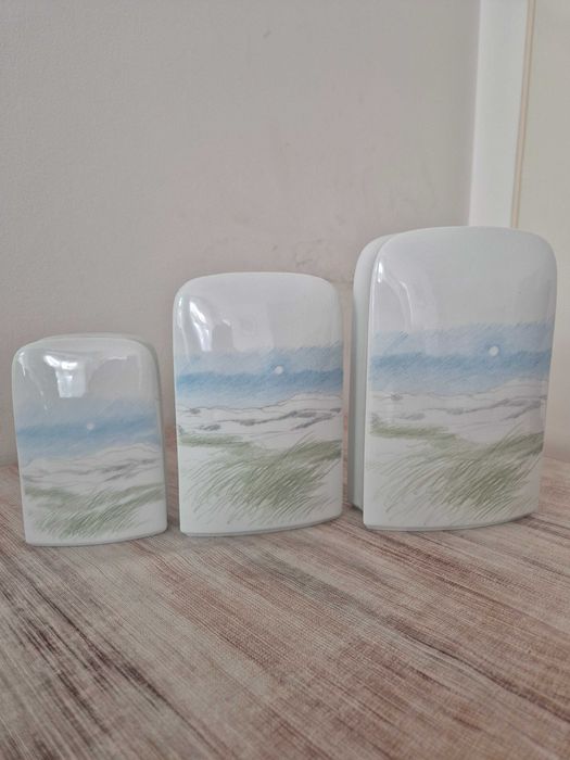 Thomas Germany prostokątny biały wazon przedstawiająca krajobraz plaży