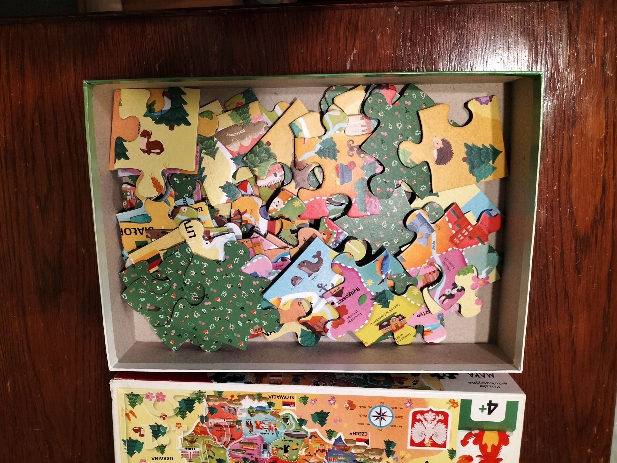 Trefl Puzzle Mapa Polski 54 elementy 
Trefl, Mapa Polski, puzzle eduka