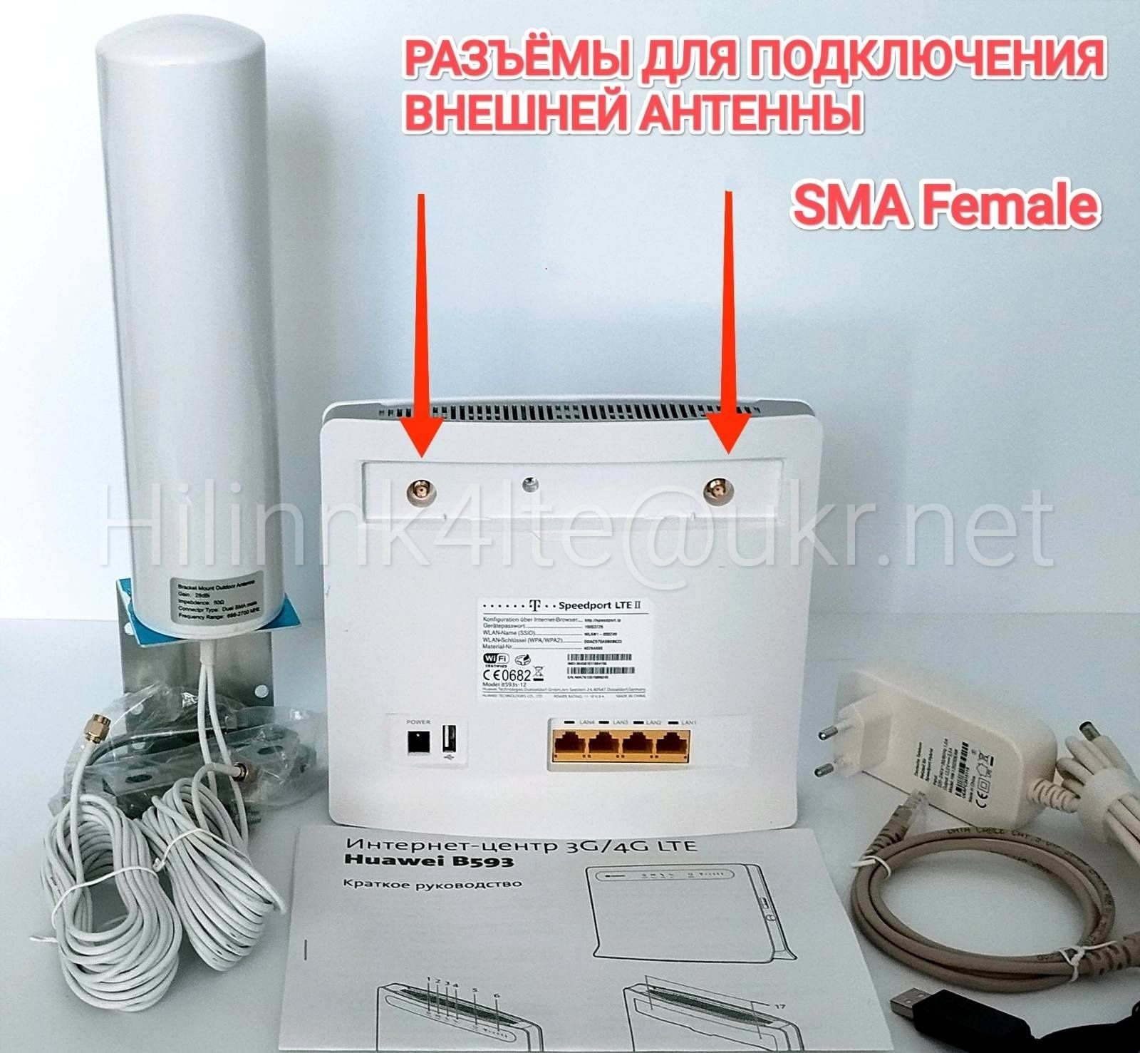 Роутер 3G/4G-WiFi HUAWEI +Круговая 4G Антенна+СИМ КАРТА в ПОДАРОК!