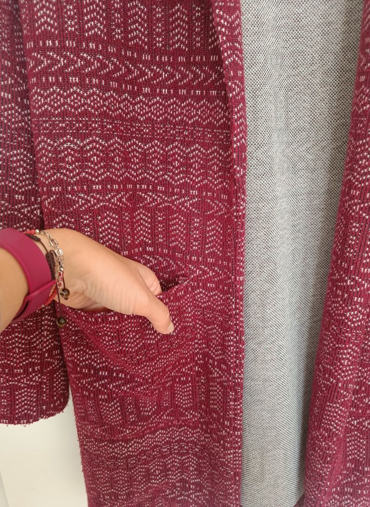 Bordowa narzutka/marynarka Bershka S