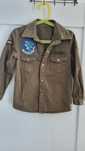 Bluza, narzutka, koszula, kurtka khaki z naszywkami, rozmiar 116-122