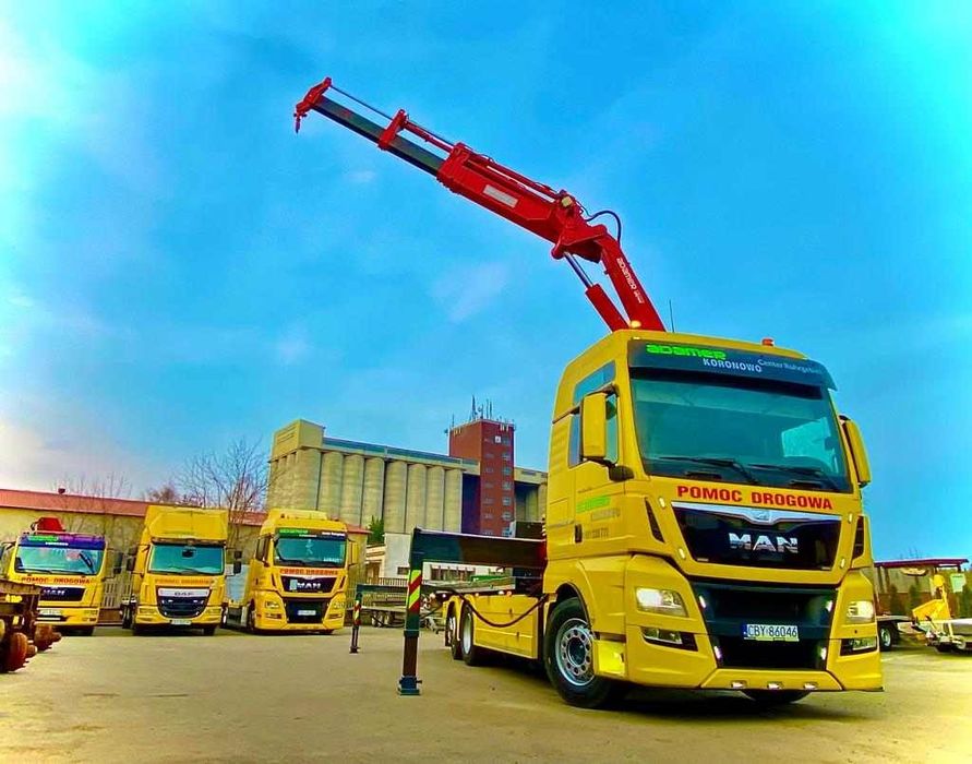 Pomoc Drogowa 24 Transport HDS Laweta Koronowo Bydgoszcz 24T holowanie