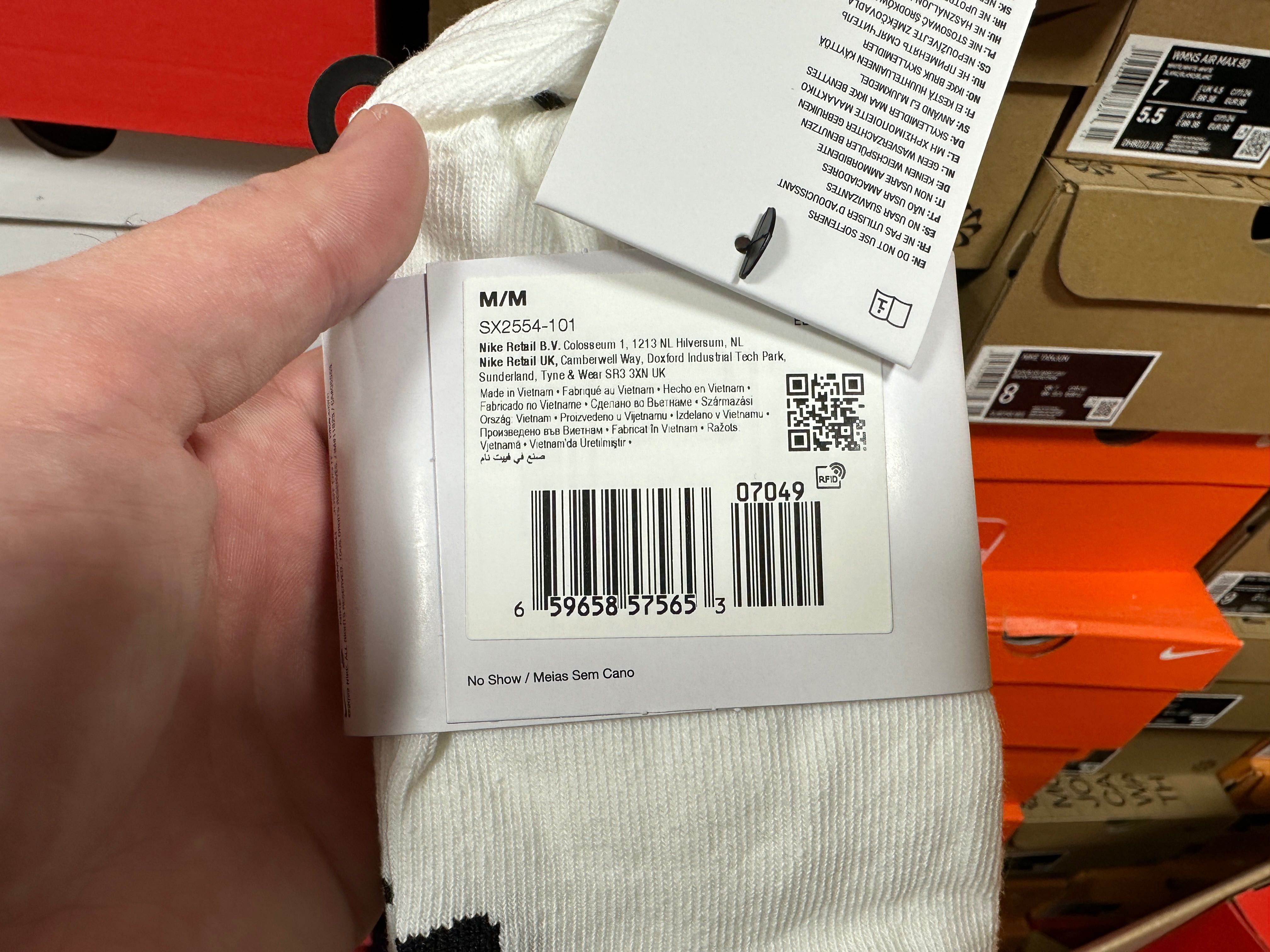 Шкарпетки Nike 3Ppk Value No Show SX2554-101 сліди білі 3 пари