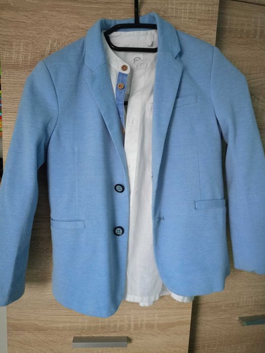 Marynarka chłopięca+koszula biała długi rękaw roz. 122