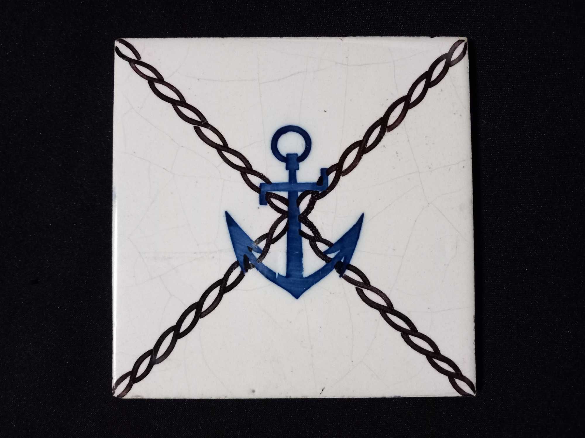 Azulejo - Em bom estado com motivo náutico