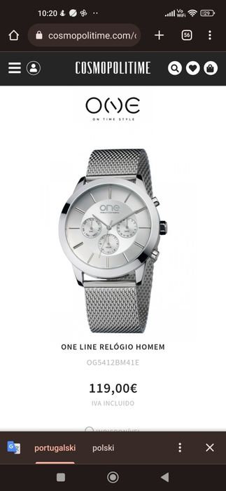 Nietuzinkowy zegarek One Watch.  Nowa bateria.