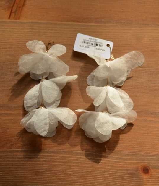 NOWE długie kolczyki ślubne z szyfonu [ByDziubeka model Triple)