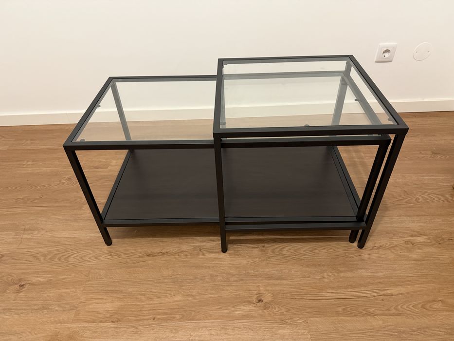 Mesa de encaixar tampo de vidro IKEA VITTSJO