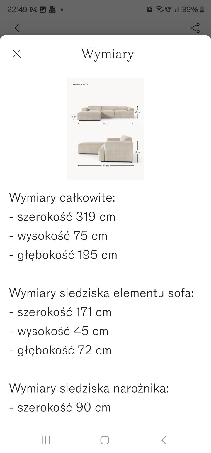 Sofa narożna lewostronna ze sztruksu Melva Westwing