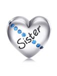 CHARMS do bransoletki Pandora BEADS Serce Siostra S925