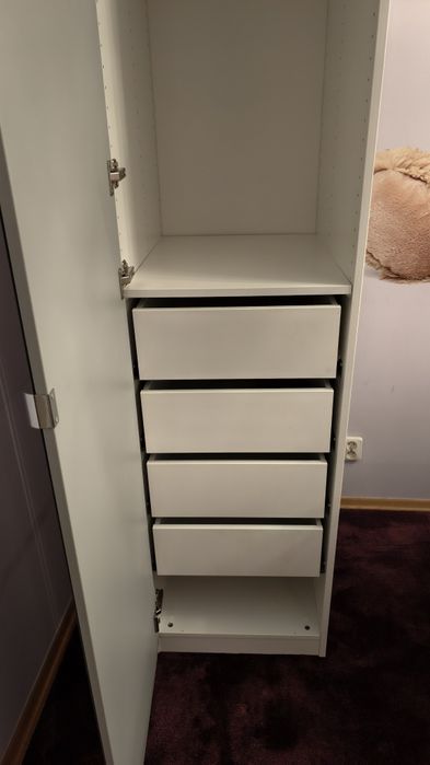 Ikea Pax Aheim - JAK NOWA Szafa, biała, llustro, 50x60x236 cm