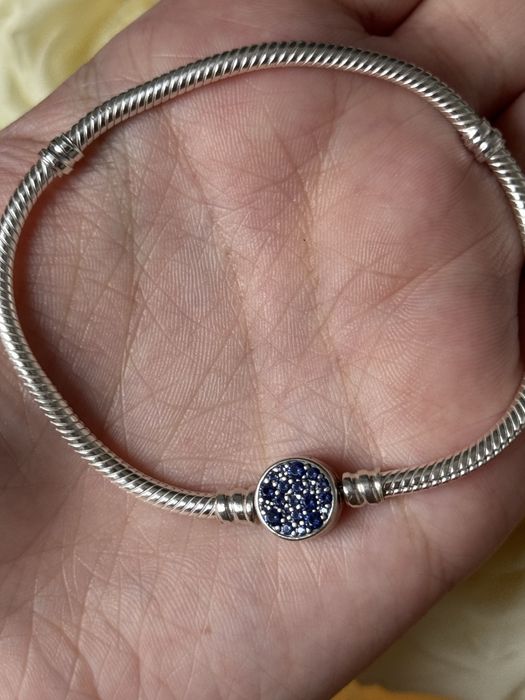 Браслет із застібкою "Блискучий синій диск"