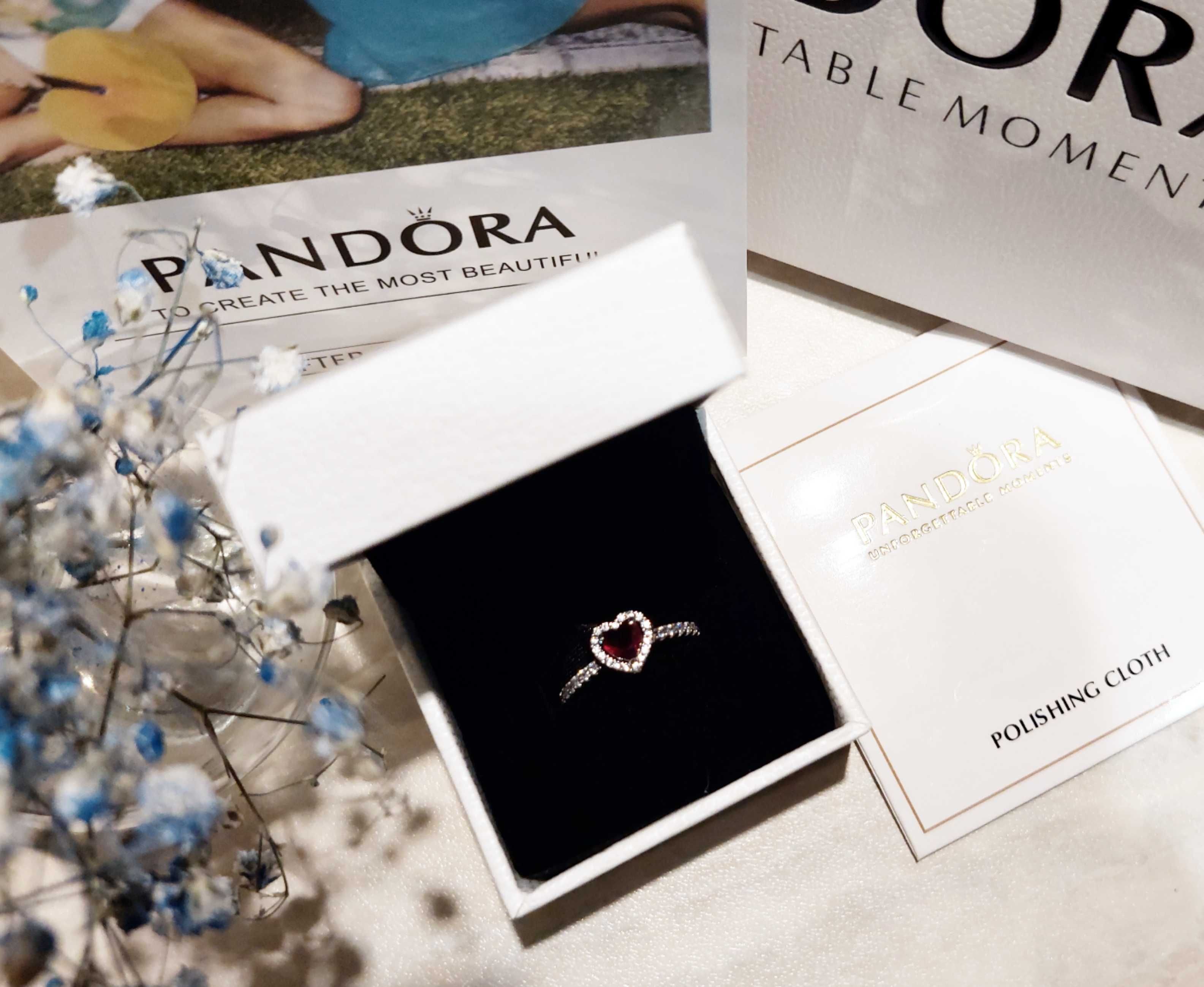Каблучка Пандора pandora серце (різні кольори) 925 стерлінгове срібло