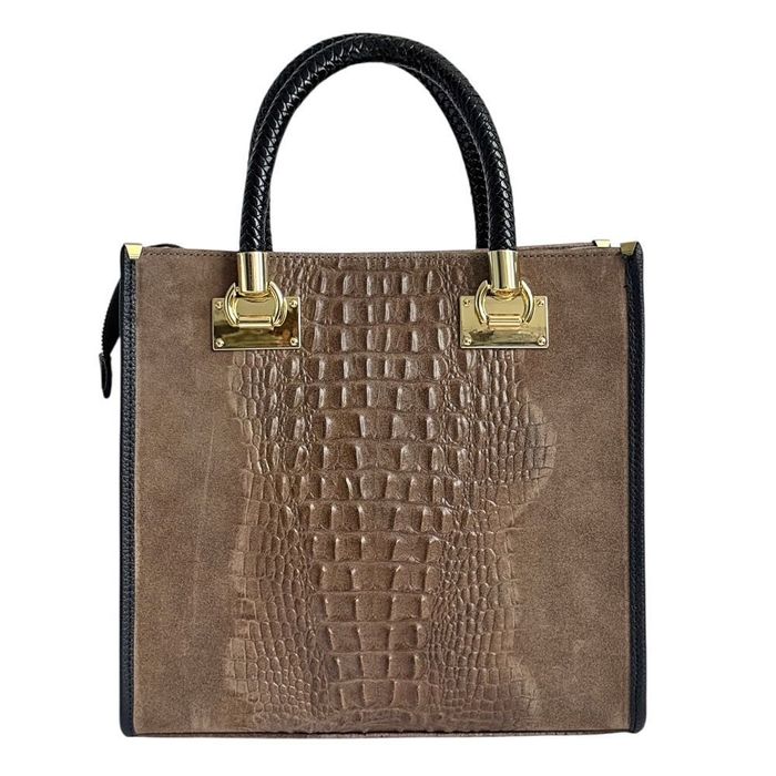 Нова італійська сумка, натуральна замша/шкіра