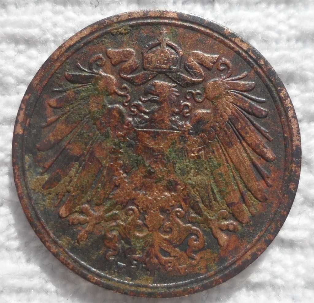 Wilhelm II 1 pfennig 1890r. E. Rzadka Patyna-Stan.!