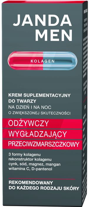 Janda Men Krem Do Twarzy Suplementacyjny Z Kolagenem Odżywczy 50 Ml