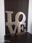 LOVE designerska ozdoba ze stali nierdzewnej 57,5 cm x 54 cm (duży)