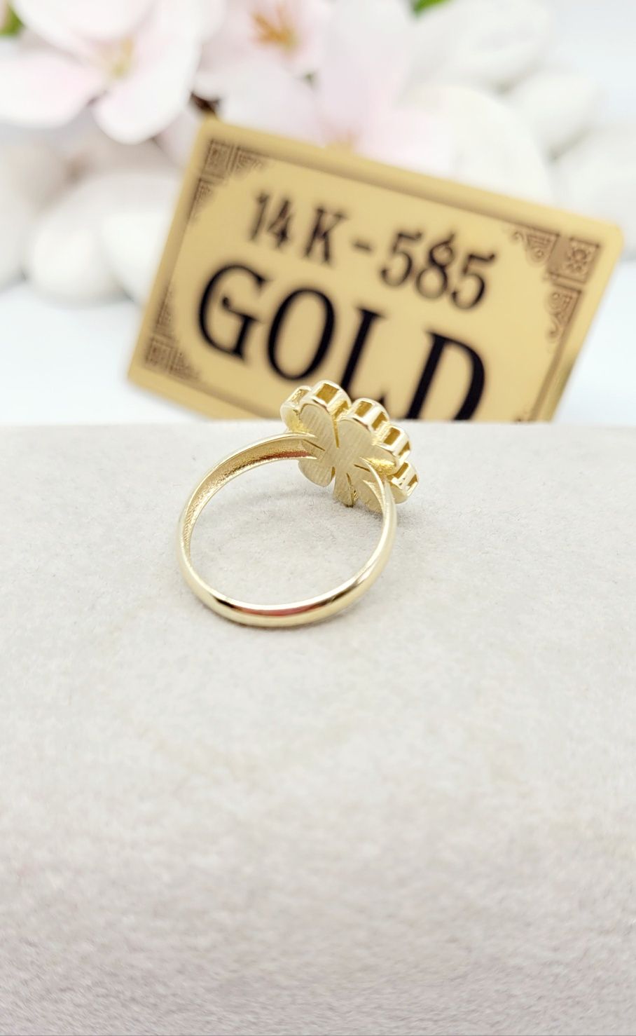 Złoty pierścionek próba 585 14k
