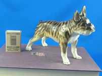 Pies, buldog francuski Łomonosow LFZ #porcelana #ozdoba #ZSRR #Rosja