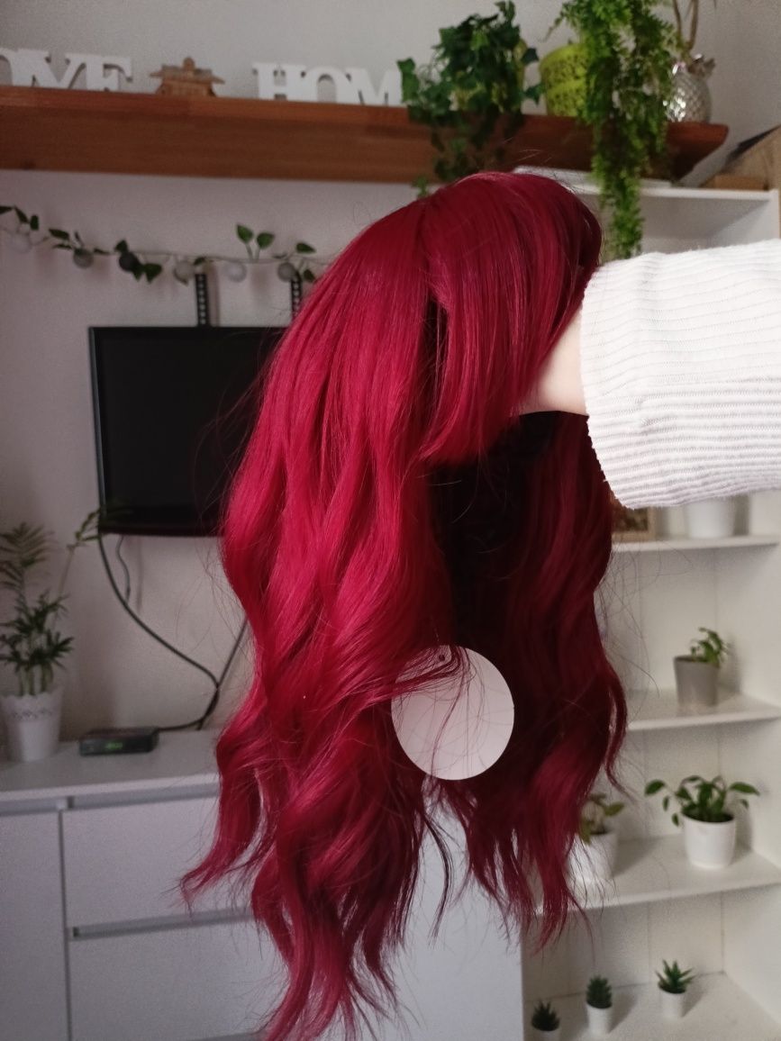 Nowa czerwona ruda peruka damska