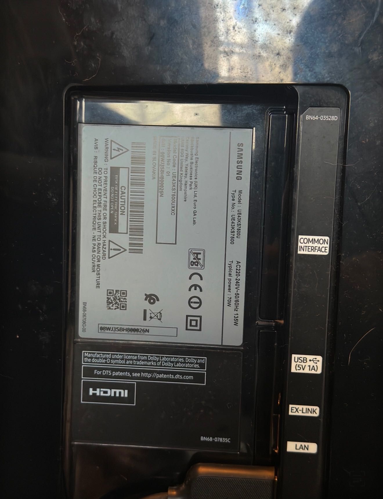 Tv Samsung 4K Curva 43" danificada