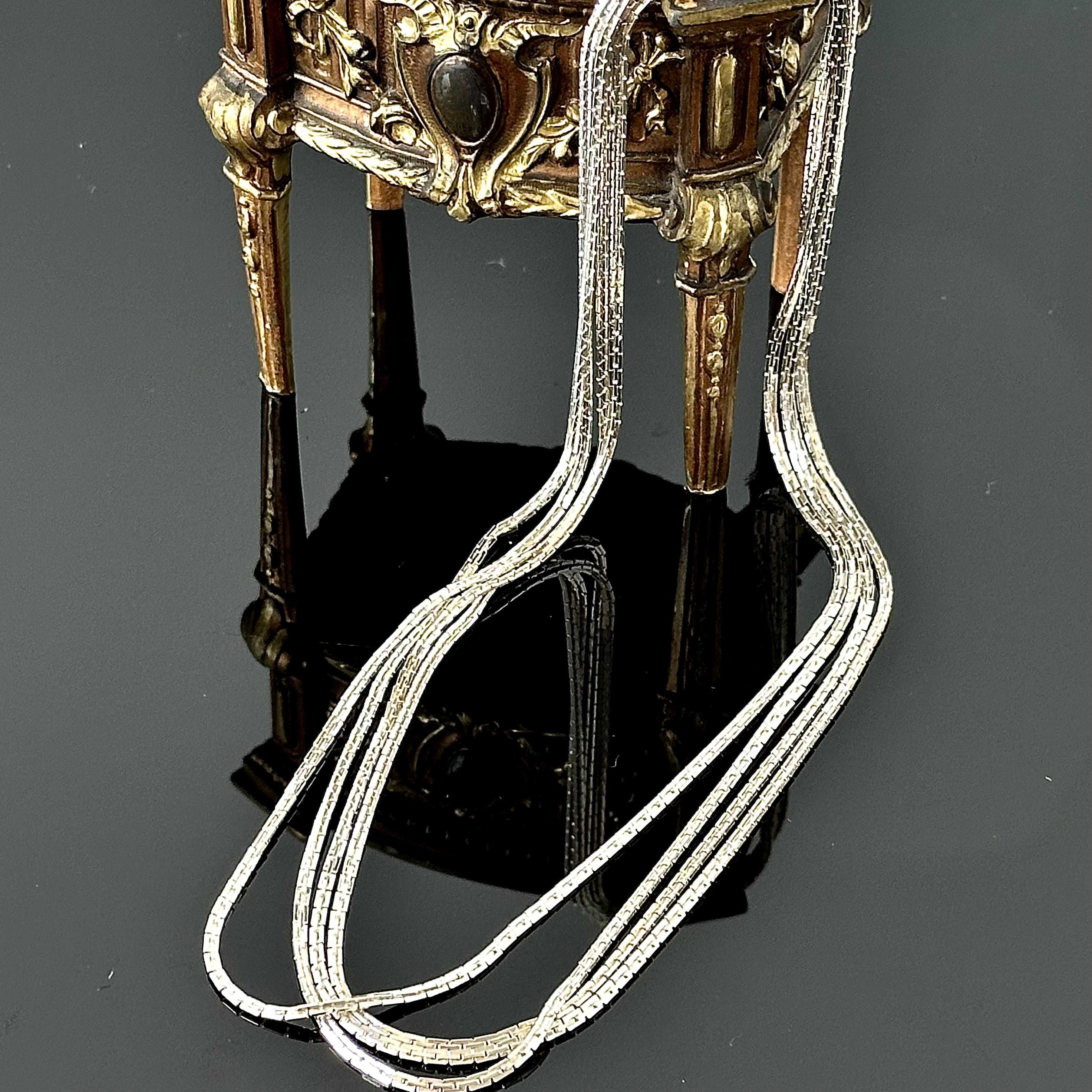Srebrny łańcuszek 200cm – Coreana Art Deco, srebra próby 925