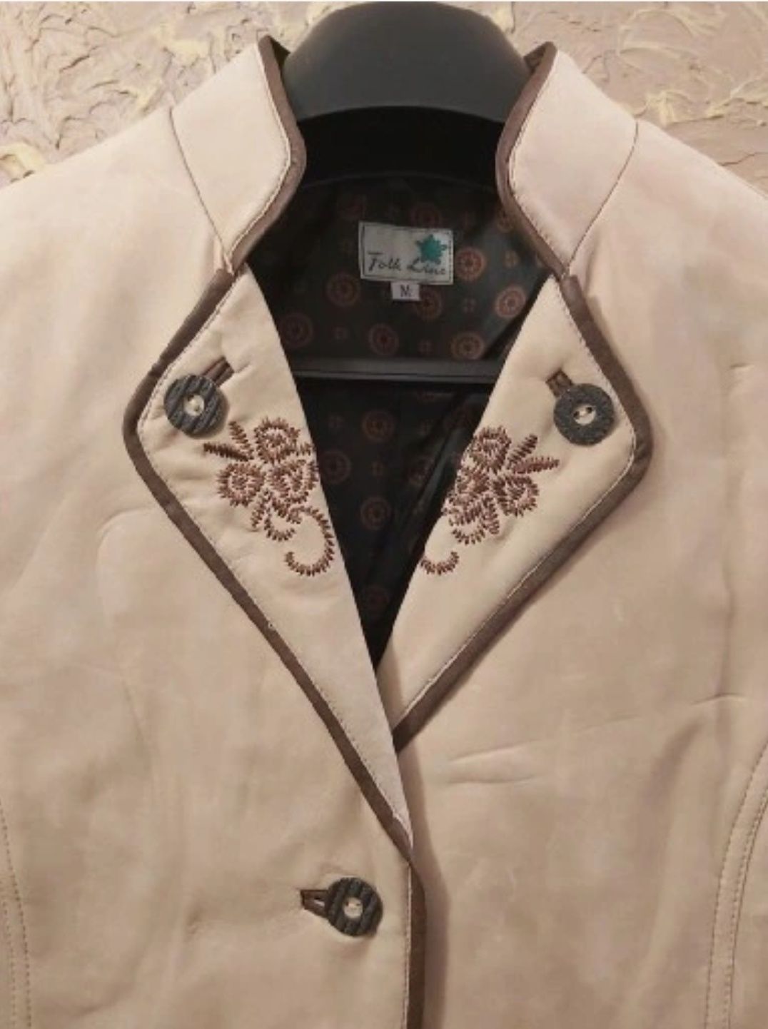 Elegancka niemiecka skórzana kamizelka myśliwska M.