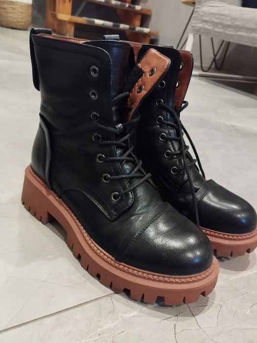 trapery mokasyny oficerki botki wiązane 37