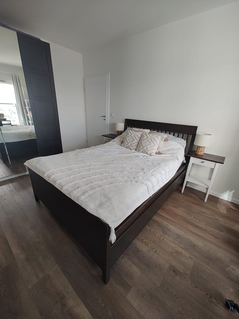 IDANÄS IKEA Rama łóżka z szufladami 140x200 cm+ LÖNSET Dno łóżka
