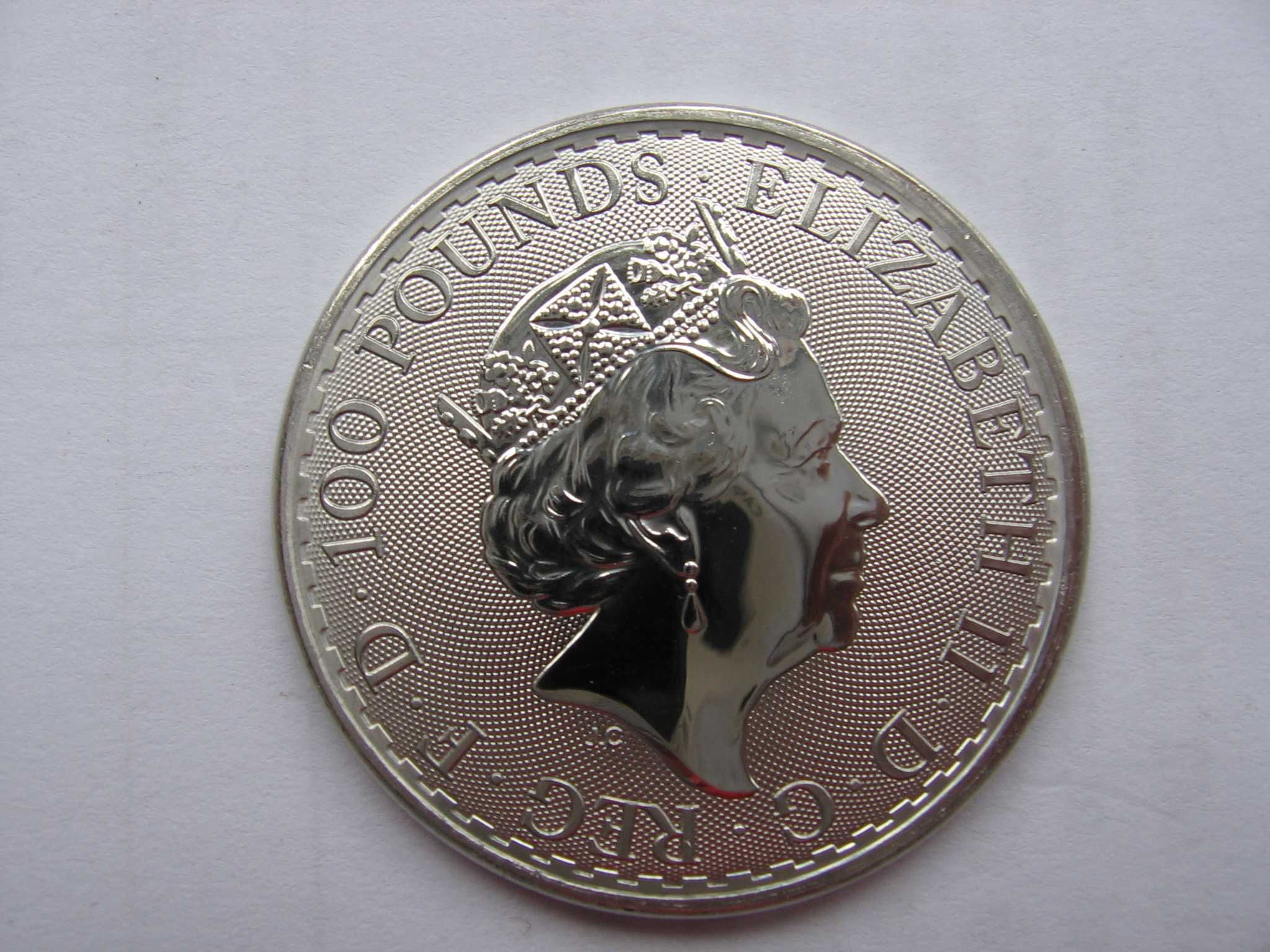 Монета 100 Фунтов "Британия"-Платина 31.1грамм(999проба)отл.инвестиция