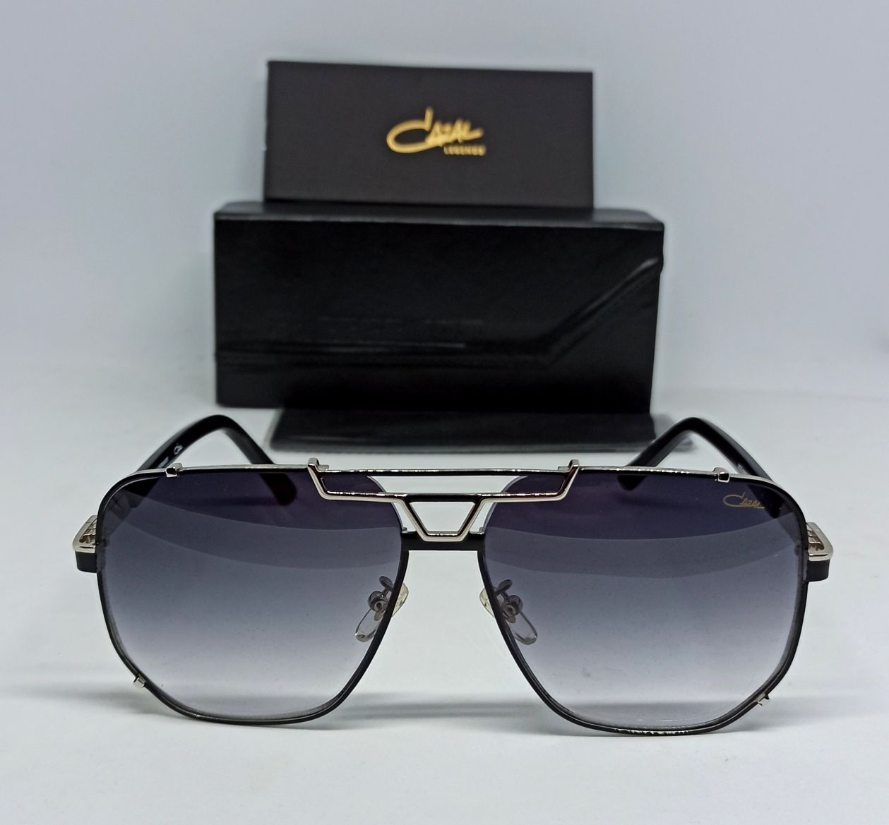 Cazal Mod 9090 очки мужские серо фиолетовый градиент в серебр металле