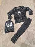 Strój czarny Spiderman Superbohater 110-120