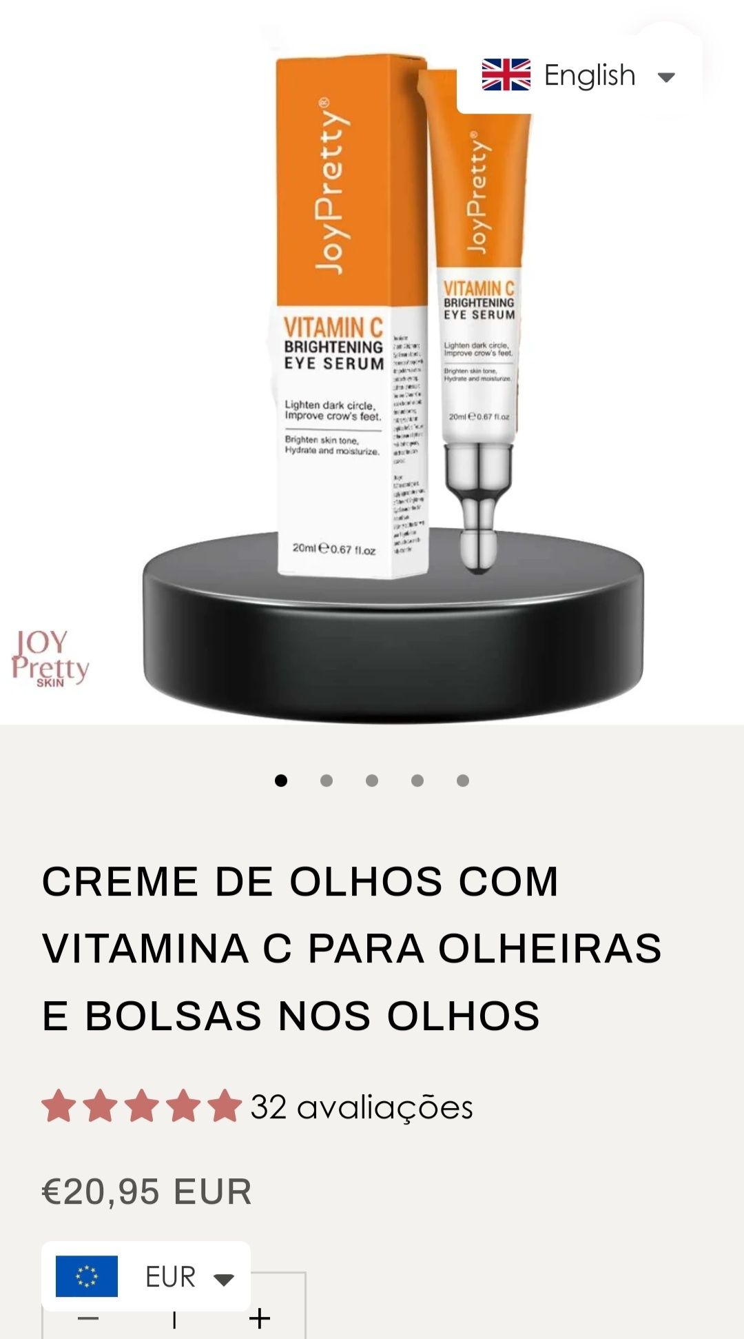 Serum vitamina C para olhos JoyPretty